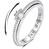 Anxiety Fidget Spinner Ring for Women: 925 Sterling Silver Stress Relief Spin Band Ring for Anxiety Jewelry Birthday Gifts