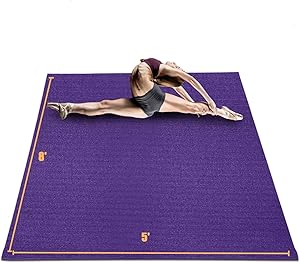 HYD-Parts Large Exercise Mat for Home Workout 8‘x5'x7mm, Non-Slip Durable Gym Flooring Mats for Cardio Fitness