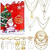 2025 Jewelry Advent Calendar for Adult Women Christmas 24 Days Countdown Xmas Gifts Box Bracelets Necklaces Rings Earrings
