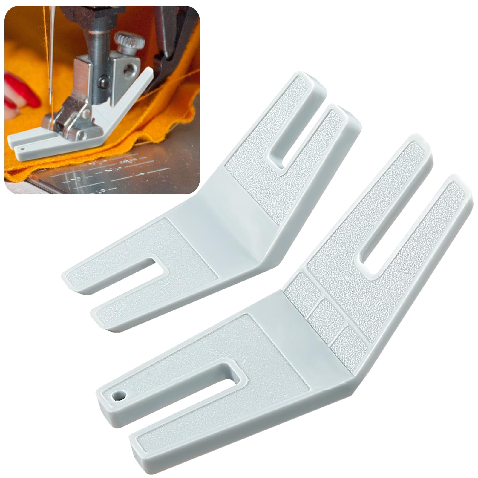 2 Pcs Bulky Seam Jumper Reed Hump Jumper Sewing Tool Button Sewing Plate Aid Machine Tools Walking Foot and Flush Plate Presser Foot Accessories for Chunky Denim and Hemlines