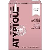 ATYPIQUE Non-Alcoholic Cocktail, Amaretto Sour, 355 mL, 4-Count