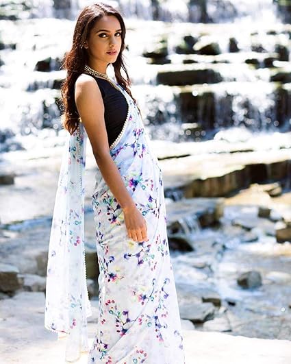 Premium georgette fabric saree with benglori silk blouse