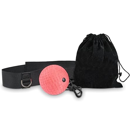 LionFit Profi Fightball Reflex inklusive Tragetasche und Ersatzband - ideales Trainingsgerät für das Boxtraining - Zuhause dr