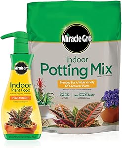 Miracle-Gro Indoor Potting Mix (6 qt.) and Indoor Plant Food (8 oz.) - Bundle for Growing and Fertilizing Houseplants