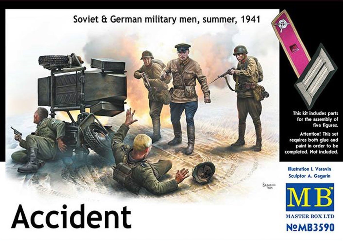 Masterbox 1:35 Scale Accident, Soviet and German Military Summer 1941 Assembly Parts