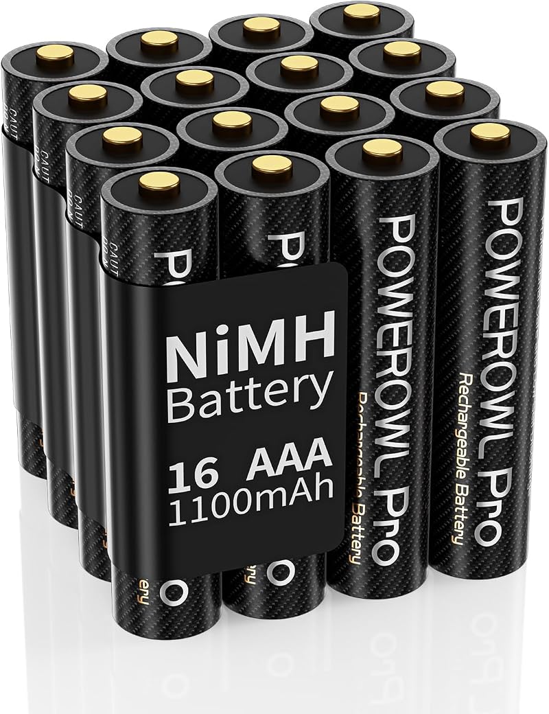 POWEROWL Pro AAA Rechargeable Batteries 1100mAh 16 Pack Ni-MH Triple A
