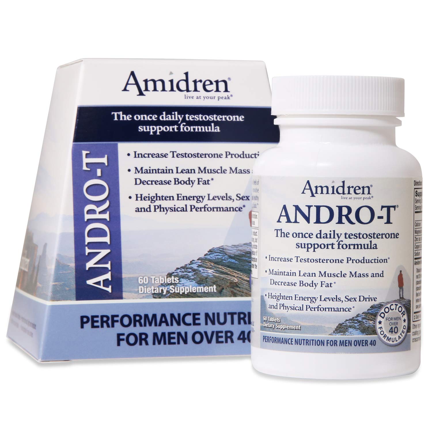 Andro-T Natural Testosterone Booster and Male Enhancement Formula, Increase Lean Muscle, 60 Tablets