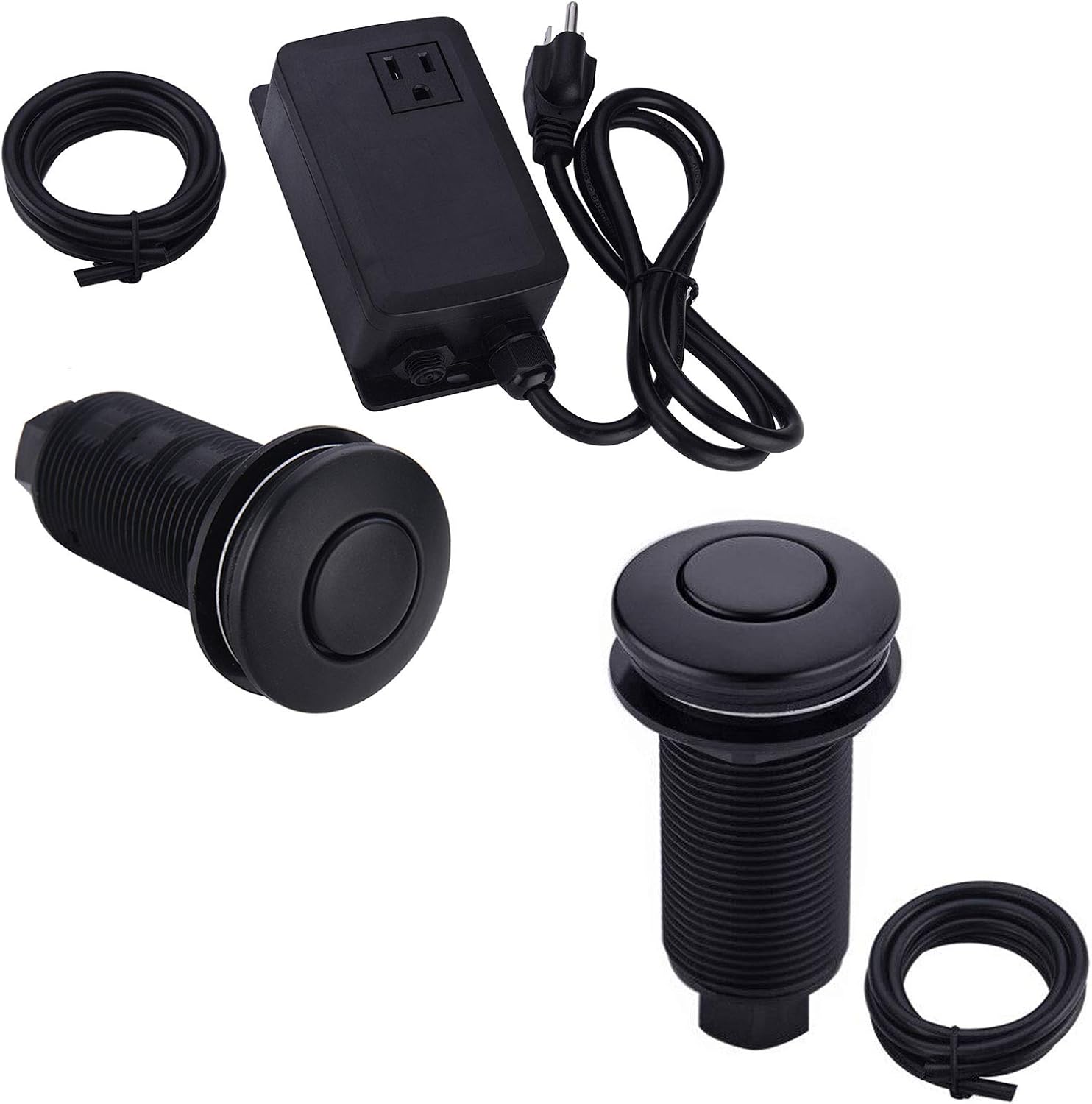BESTILL Sink Top Garbage Disposal Air Switch Kit, Matte Black Long