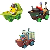 Spongebob Squarepants Movie: The Search for Squarepants Bikini Bottom Boaters | 3 Exclusive Movie-Styled Rev-Up Racers with Spongebob, Gary &amp; Mr. Krabs | Ages 3+ | Collector's Edition