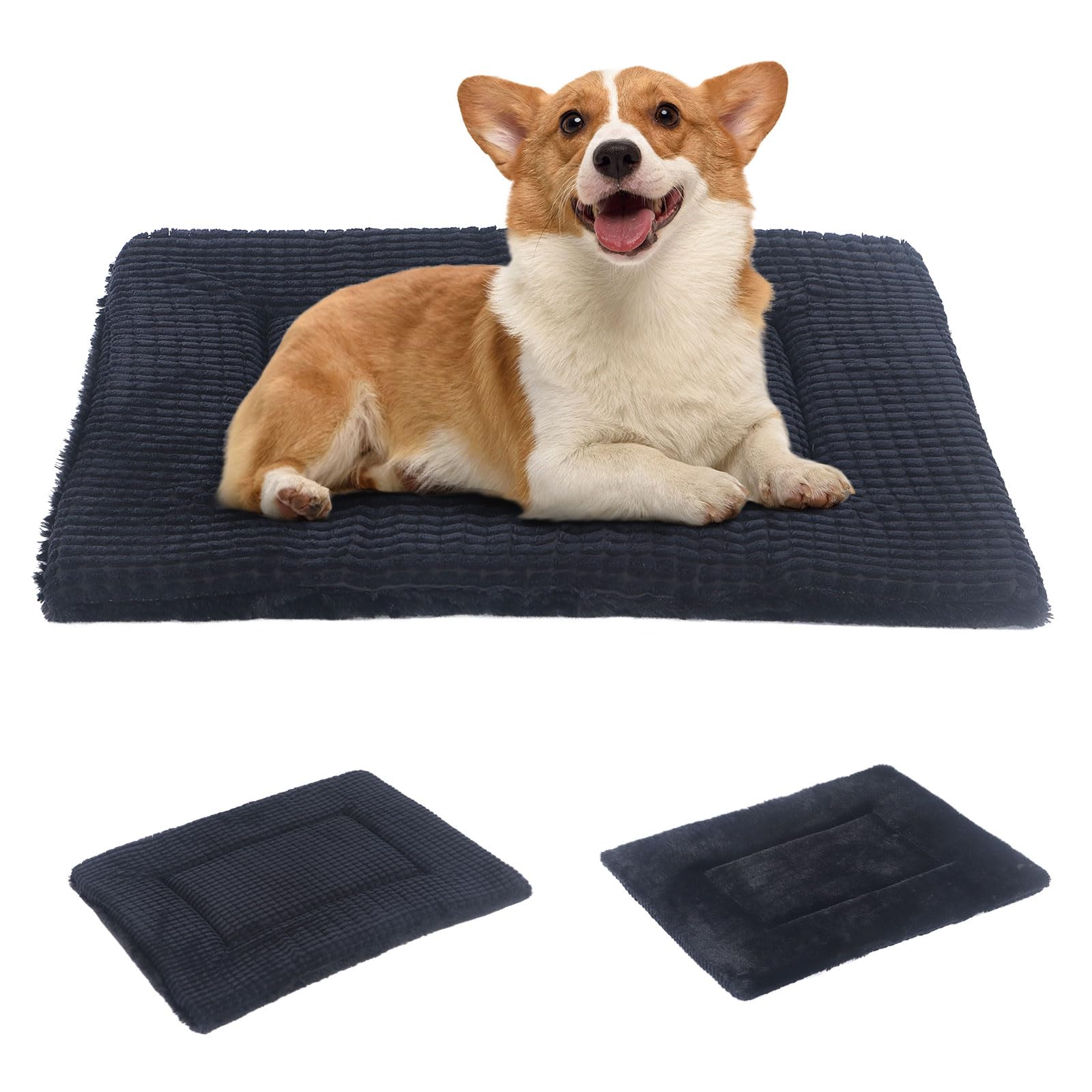 BVAGSS Dog Bed Mat,Reversible Dog Crate Pad, Memory Foam Dog Beds, Soft Warm Pet Cushion for Small Medium Dogs, Washable Pet Sleeping Mattress Kennel Bed Pad XH079 (76x50x4cm,Dark Grey)