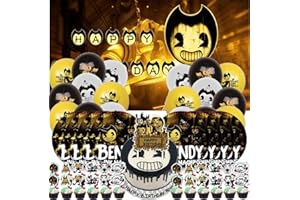 BTAYA Bendy And The Ink Machine Party Supplies Decorations Cake Topper Birthday Backdrop Background Decor