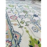 Homedecorein Hand Knotted Modern Oushak Rug for Living Room, Dining Room, Office, Bedroom, Hand Knotted Oushak Rug, 6x8 Feet White