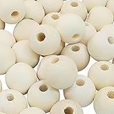 Unlorspy 100Pcs Natural Wood Beads, 20mm Small Round Wooden Balls, 3/4Inch Unfinished Wooden Beads for Crafts, DIY Jewelry, Dream Catchers