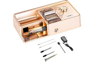 JOUGE 3 in 1 Electric Cigarette Rolling Machine Cone Rolling Automatic Machine Portable Household Auto Cigarette Injector Machine for King/Regular Slim 100s Size Cigarettes Pre Roll Cones (Gold)