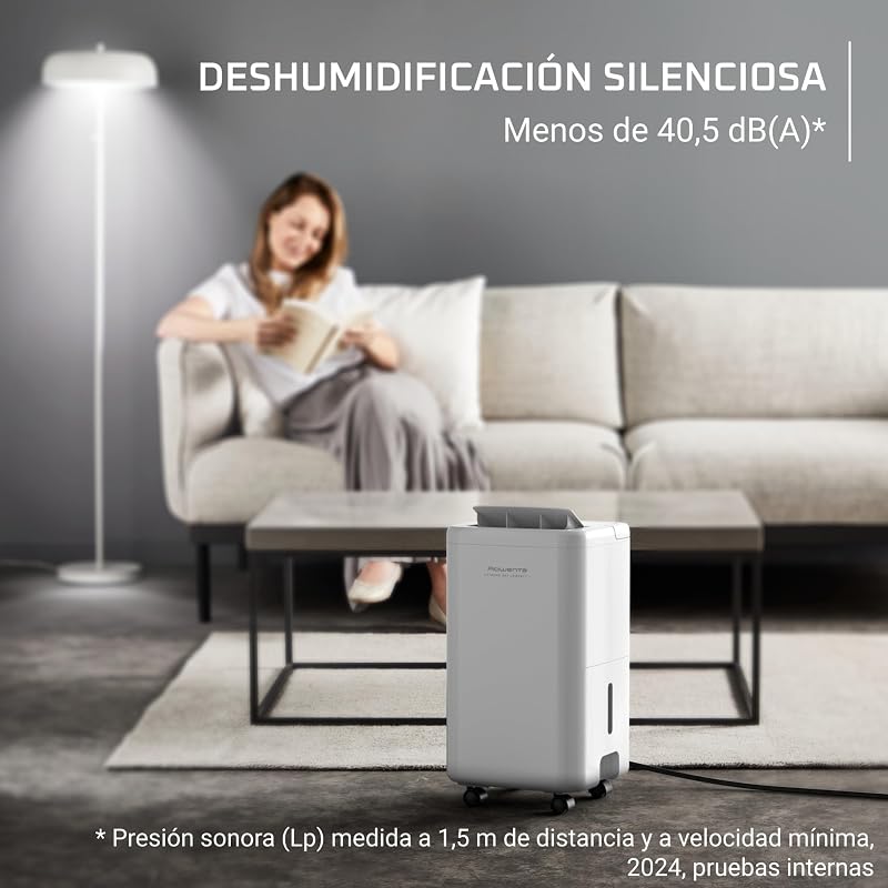 Compacto Extremamente Seco +, Desumidificador 16L/dia para divisões até 40m², secagem da roupa 30% mais rápida, silencioso <40,5dB, 3 modos com temporizador, indicador de humidade, DH5260F0