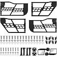 TROPOW Off Road Tubular Trail Doors with Side View Mirrors Compatible with Jeep Wrangler JK 2007-2018 (4-Door Only) - Set of 4 Half Tube Doors for Offroad Trail Adventure