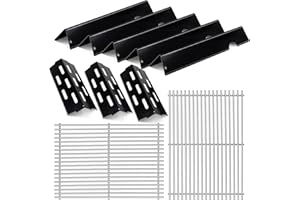 LPTNFRTN Porcelain-Enameled Grill Flavorizer Bar Heat Plates with 2 Pack Stainless Steel Cooking Grates Grill Replacement Parts for Weber Genesis II 300 Series E-310 E-315 E-330 E-335 S-310 S-335