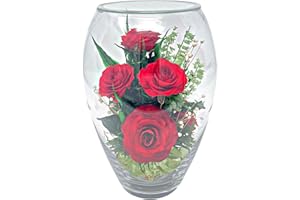 FIORA LIVING FLOWER Fiora Flower | Long Lasting Real Roses in a Sealed Vase | Lasts up to 5 Years | Unique Present Gift