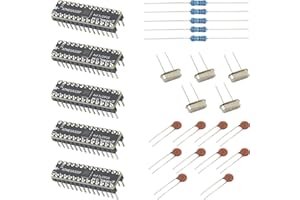 NAUGHTYSTARTS 5pcs ATMEGA328P with Bootloader 4x4 SMD to DIP28 and 16MHz Crystals, 1M Resistor, 22pF Capacitors Kit