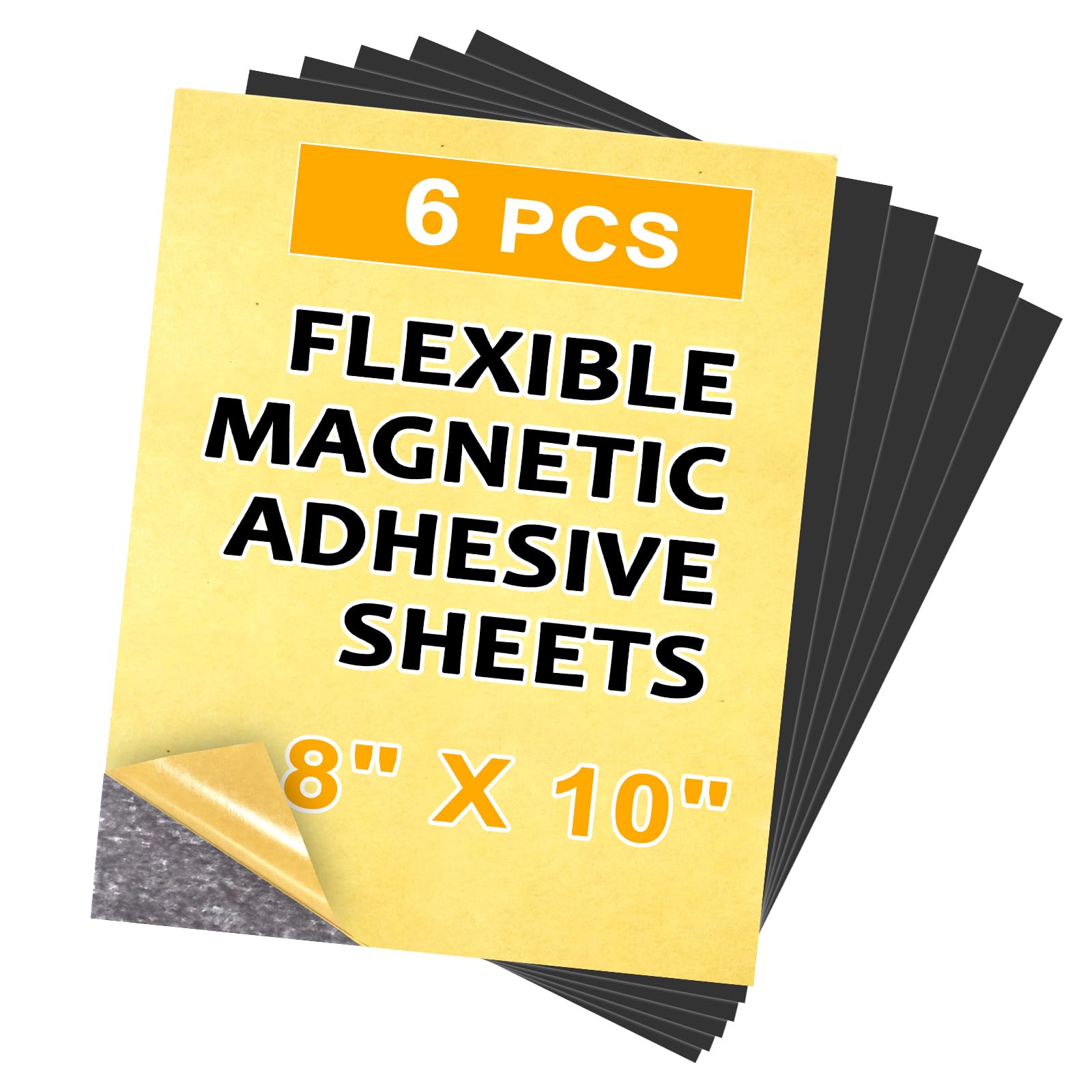 Photo 1 of Towjug Cuttable Magnetic Sheets 6 Pack, Each 8" x 10", Stick Magnetic Paper with Adhesive Backing for Crafts, Paper Magnets and Stickers