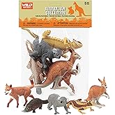 Wild Republic Kangaroo, Koala Bear, Dingo, Platypus, Lizard, Australian polybag, 5 pc Set
