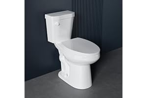 Miuara Elongated Tall Toilet 19 Inch for Bathroom 1.28 GPF Tornado Single Flush - Two Piece Comfort ADA High Toilet for Seniors, 19 Inch Bowl Height 20 Inch Seat Height, 12" Rough In, White