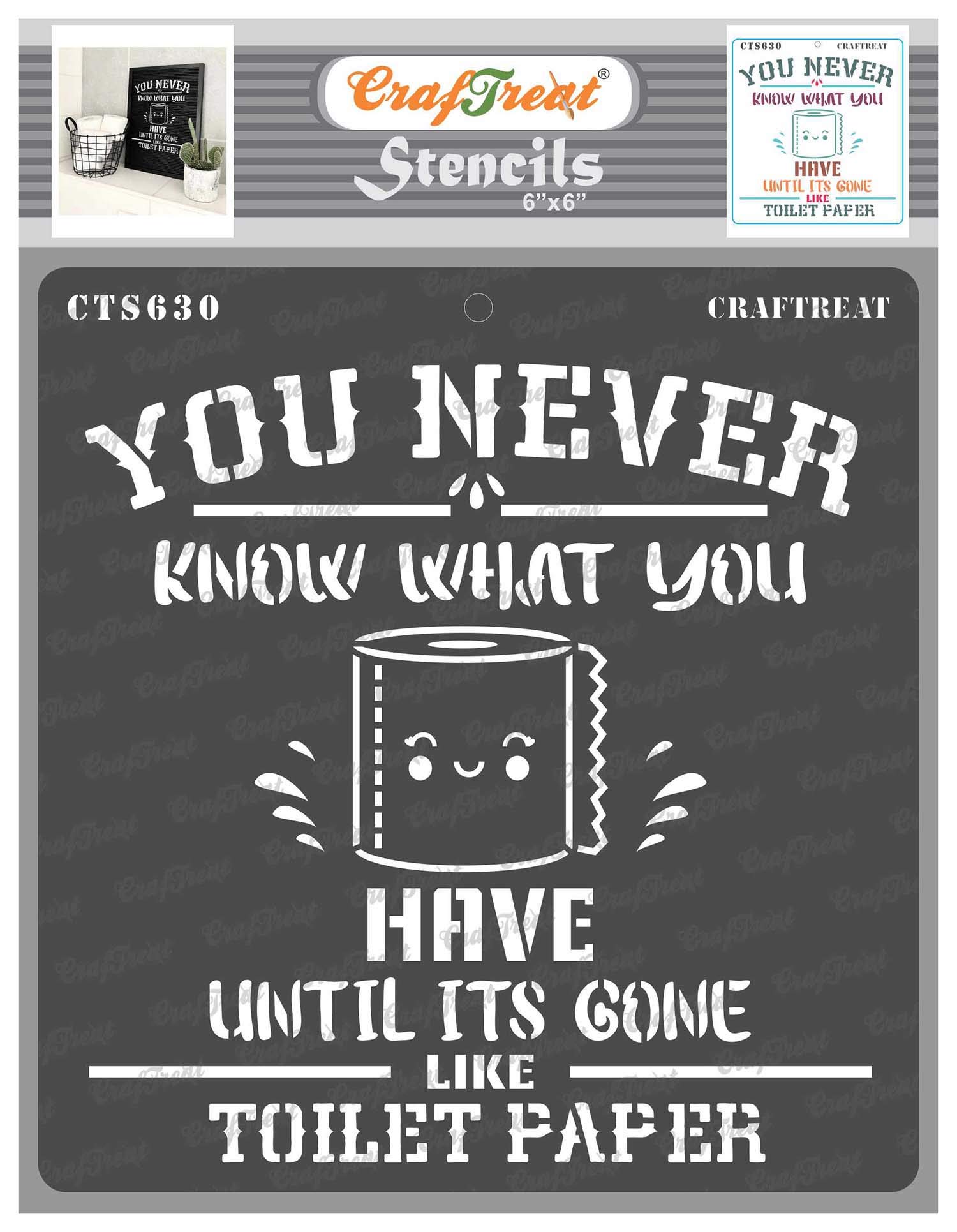 CrafTreat Reusable Quote Stencils for Painting on Wood, Canvas, Fabric, Floor, Wall and Tile - What You Have -6x6 Inch - Funny Stencils for Wood Signs - Sayings Stencils and Templates for Painting