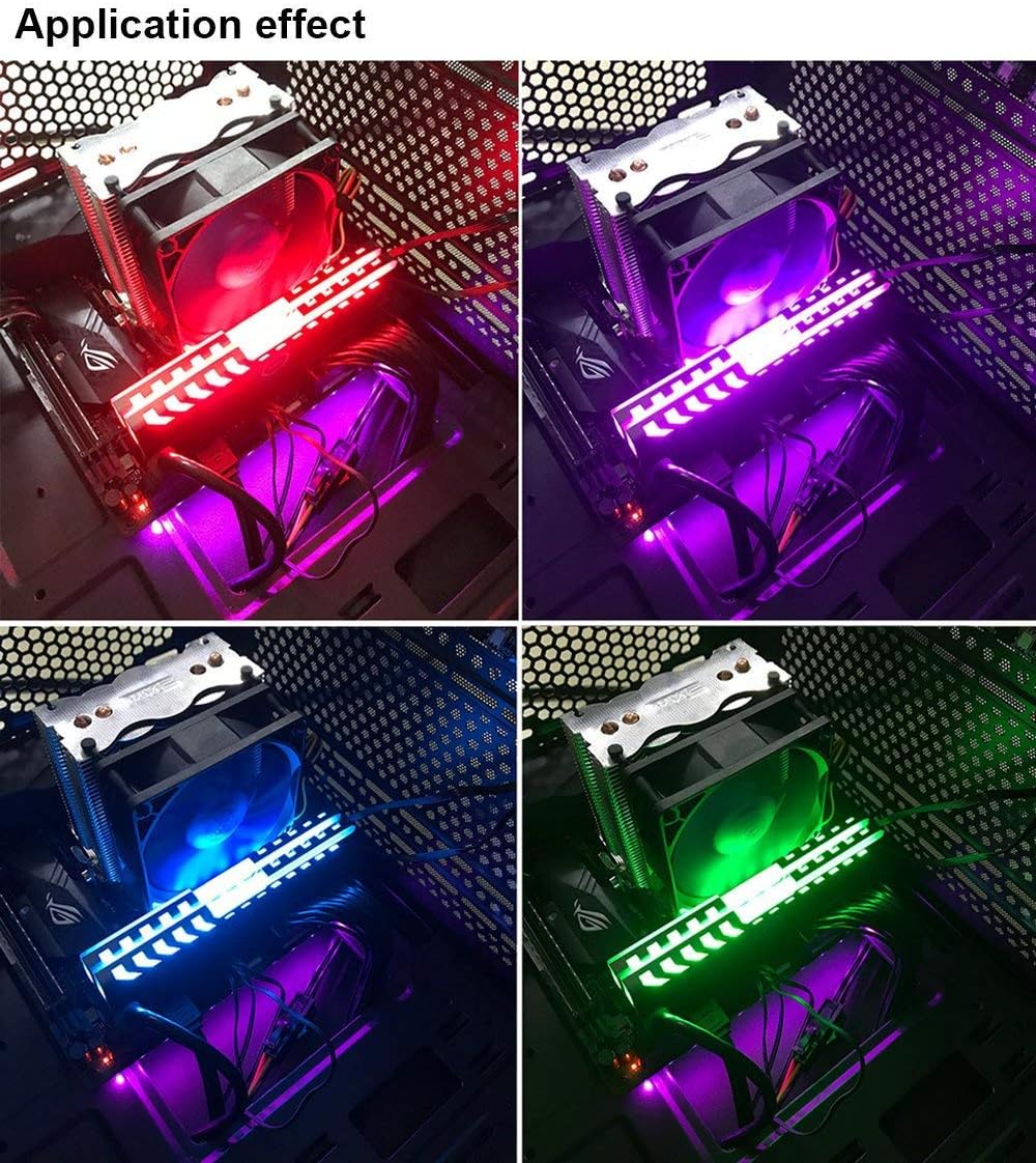 Onewatt Universal RGB Always on RAM Shell Memory Glowing Heatsink for Computer LED Cooling Vest Fin Heat Sink Controller for DDR3 DDR4 (M Series) - Image 3