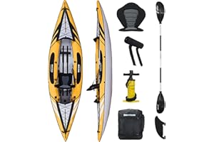 Driftsun Almanor Inflatable Kayak - Inflatable Touring Kayak - 1 & 2 Person Kayaks for Adults with EVA Padded Seats, High Back Support, Paddles, Pump