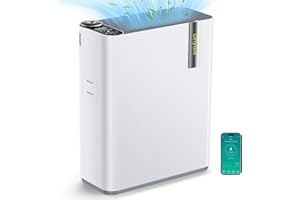 DHYALA HEPA Air Purifiers for Home Large Room Up to 1732Ft², Air Purifiers for Bedroom with Humidifier, Smart WiFi, Air Quality Monitor, Quite Sleep Mode, Pet Air Purifier for Odor, Dust, Smoke, KJ01-White