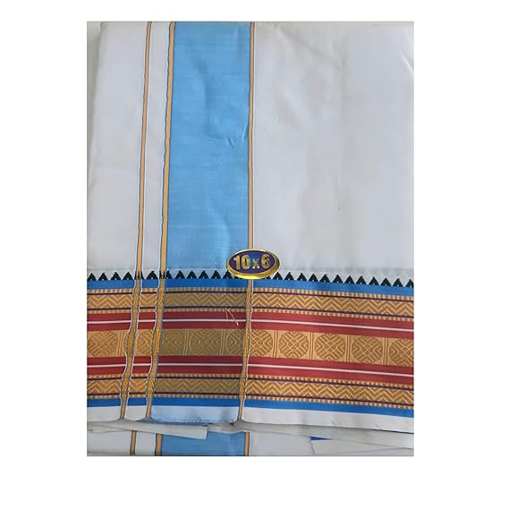 Men's Cotton White Dhoti Set (Dhoti & Lungi)