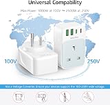 toomke UK to India Plug Adapter 1 UK Socket 4 USB PD 35W Type D view 3