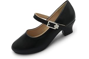 EIGHT KM Toddler Shoes - High Heels Kid Shoes - Multi Sizes & Colors for Ages 3-13 Years - Mary Jane Shoes for Girls Wide Fit Little Girl Dress Shoes - Party Wedding Shoes - Princess Baby Girl Shoes