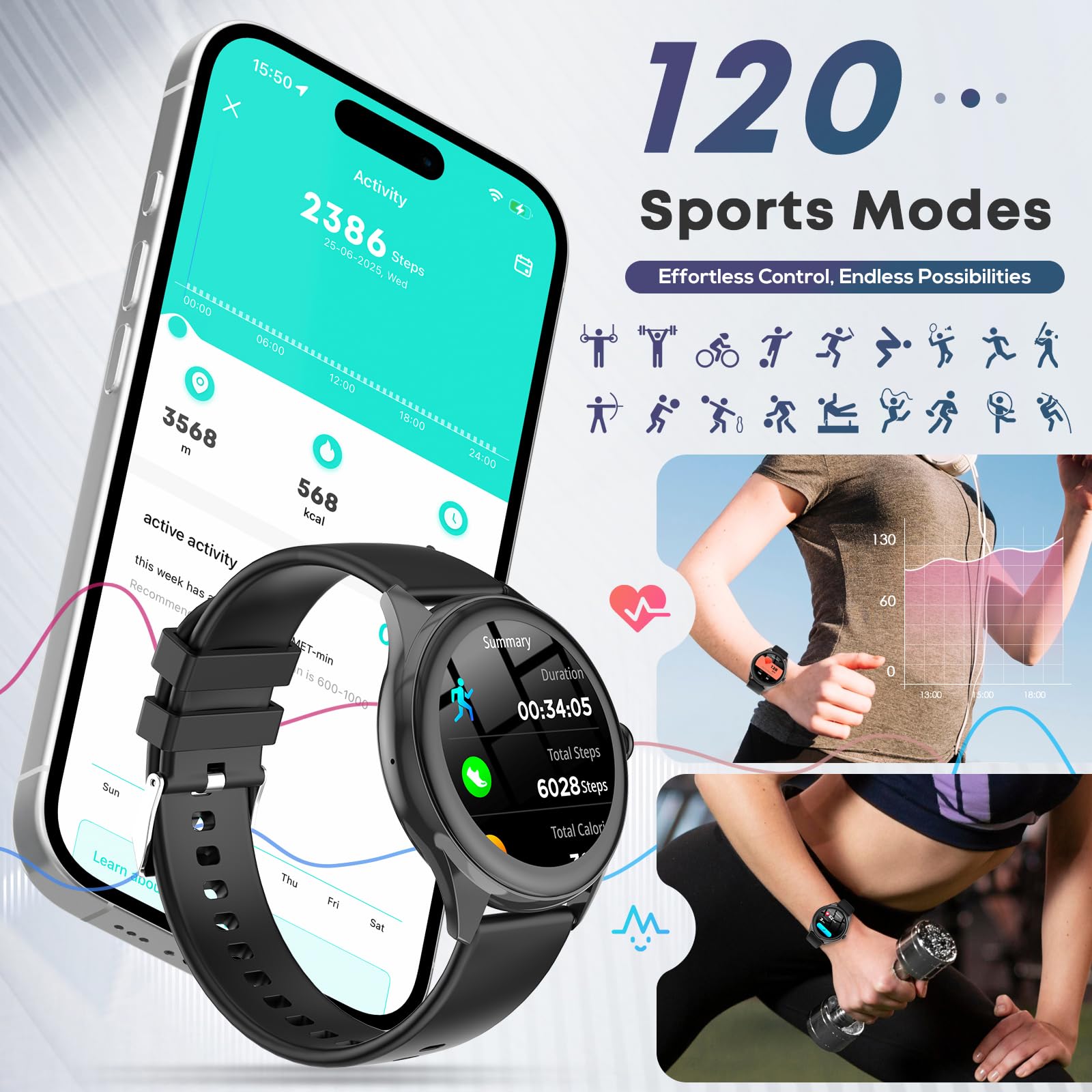 Smart Watches for Women Men, 1.39