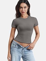 YEOREO Women T Shirt Double Lined Fitted Sweeney