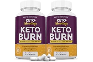 JUSTIFIED LABORATORIES (2 Pack) Keto Advantage Keto Burn Pills 1275MG New & Improved Formula Contains Apple Cider Vinegar Extra Virgin Olive Oil Powder Green Tea Leaf 120 Capsules