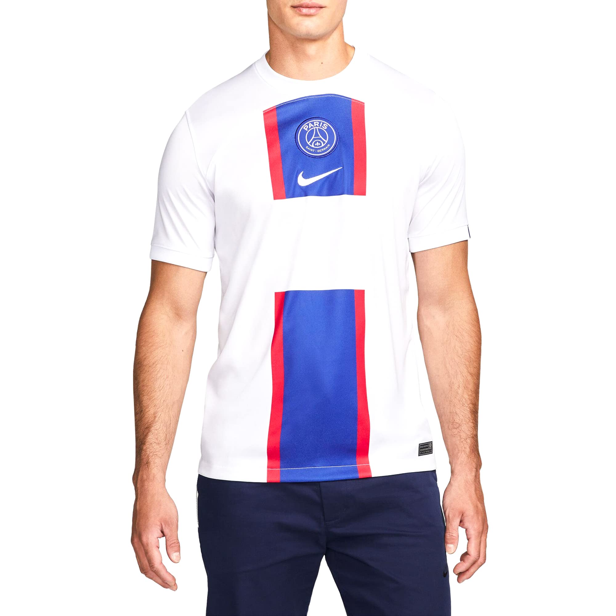 NIKE Paris Saint-Germain FC DN2740 PSG Df Stad T-Shirt Men's White/Old Royal/White XS