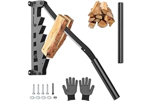 VOKOROAD Wall Mounted Wood Splitter, 2025 New Lengthened Handle Carbon Steel Kindling Splitter Log Wood Cracker with Dual Handle, Portable Manual FireWood Kindling Splitter for Soft Wood Indoor or Outdoor