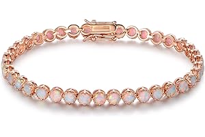 Barzel 18K Gold Plated Crown Created Opal Bracelet Tennis