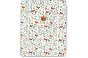 Clezolraa 6-7 inch Kindle Sleeve Pouch for 6.8"-7" Kindle Paperwhite 2024, 6" Kindle 2024/2022, Colorsoft, Oasis, Cotton-Padded Envelope Sleeve Case with Stylish Printed for Most E-Readers, White