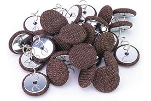 StitchPro 30 Pcs Bed Skirt Pins 0.8" Upholstery Tacks Twist Pins Headliner Pins for Bedskirts Slipcovers Armrest Covers and Upholstery.(Coffee, 30)