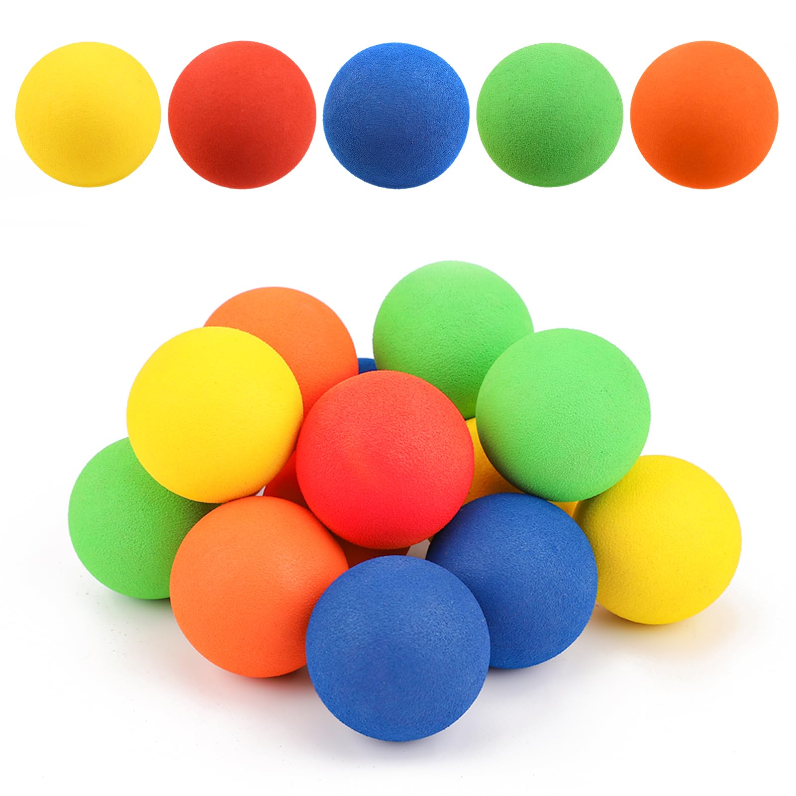 PEUTIER 10pcs Mini Soft Foam Balls for Kids Indoor Hockey, 2 Inch Assorted Colors