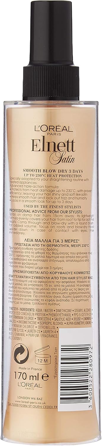 L'Oreal Elnett Heat Protect Styling Hairspray, 170ml - Image 3