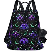 MNSRUU Women Backpack Purse Cat Skulls Backpack for Women Anti-theft Shoulder Bag Carry On Backpack Lightweight Rucksack Fashion Travel Ladies Bags