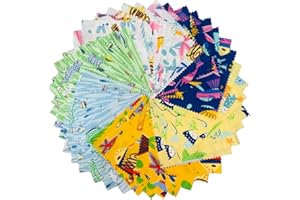 DMFR Cotton Fabric Squares 5x5 Charm Packs for Quilting 5 inch for Baby Boy Sewing Patchwork 42pcs (Ocean Fabric)