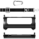 Geekria Silicone Speaker Case Cover Compatible with JBL Flip 6, Protective Waterproof Soft Skin, Replacement Speakers Travel Carrying Sleeve with Shoulder Strap and Keychain Hook (Black)