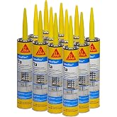 Sikaflex 1a Polyurethane Sealant Kit, Limestone, Pack of 12 | One Component, Flexible, Non Sag, Concrete and Masonry Sealant for Vertical and Horizontal Surfaces, 10.1 oz