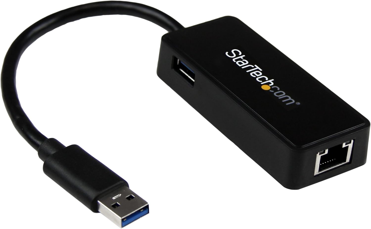 StarTech.com USB 3.0 Ethernet Adapter - USB 3.0 Network Adapter NIC with USB Port - USB to RJ45 - USB Passthrough (USB31000SPTB)