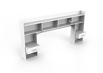 demeyere Chicago Bettumbau Spanplatte Perle Weiß 221.8 x 37.6 x 108.5 cm