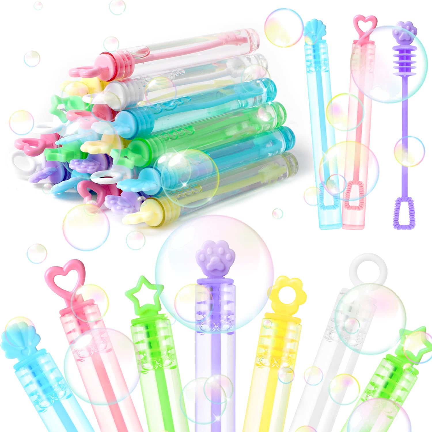 SULOLI Bubble Wand for Kids,36PCS Mini Bubbles for Party Bags Bubble Wands Multipack Bubbles Party Bag Fillers Mini Bubble Wands